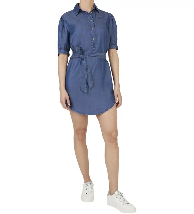 per donna PL953718ND6 Abito blu Glennis (XS), Casual, Denim, Manica corta, Lyocell Lavaggio blu