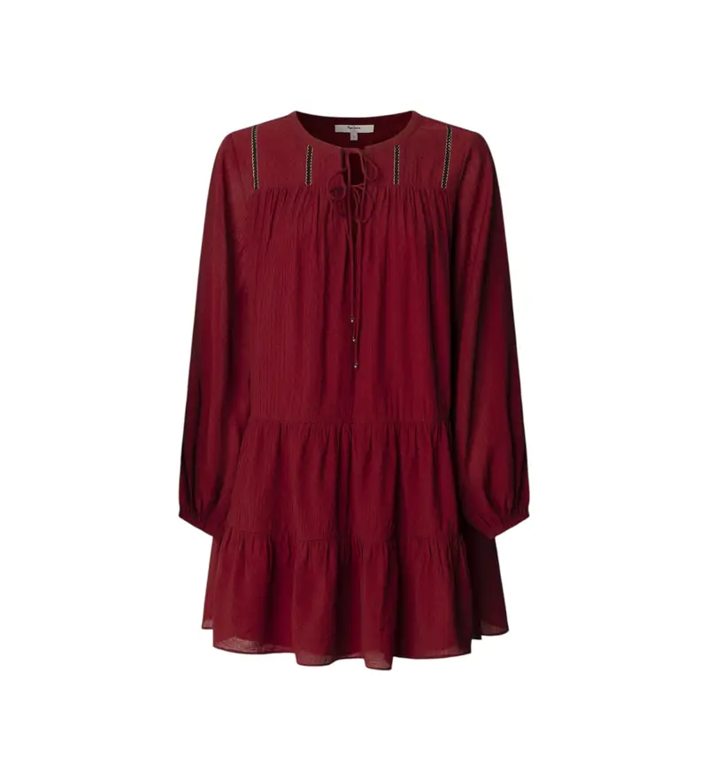 per donna PL9537696 Abito marrone Paule (M), Casual, Granata, Viscosa, Manica lunga