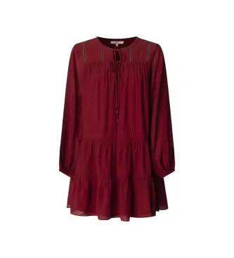 per donna PL9537696 Abito marrone Paule (XL), Casual, Granata, Viscosa, Manica lunga