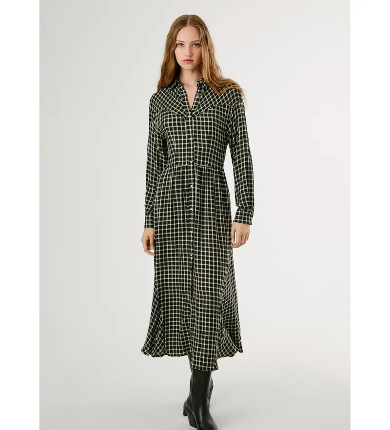 per donna. PL9537697 Abito nero Naiara (M), Casual, Viscosa, Manica lunga