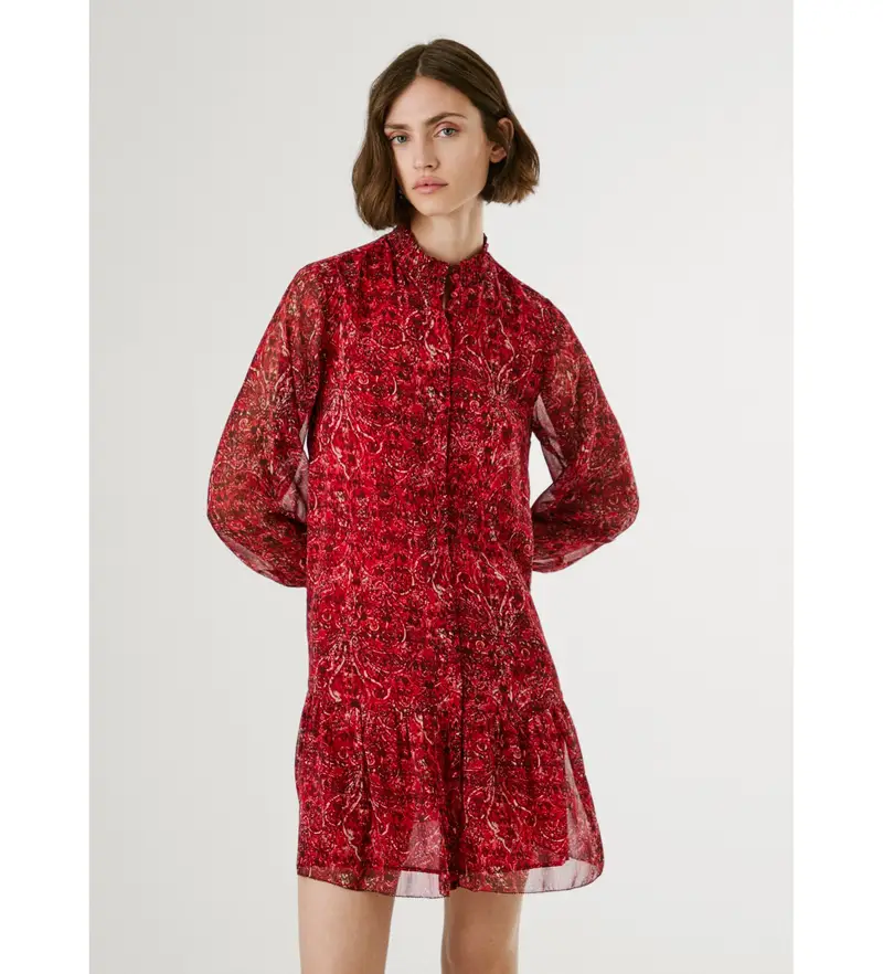 per donna. PL9537711 Abito rosso Mimi (L), Casual, Poliestere, Manica lunga