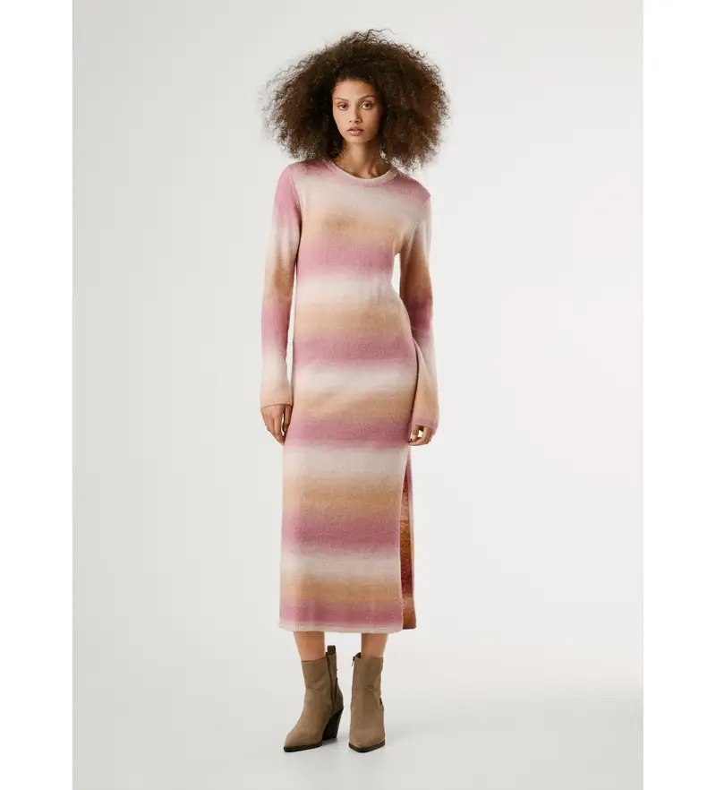 per donna. PL9537713 Abito Colombe rosa (S), Casual, Poliestere, Manica lunga