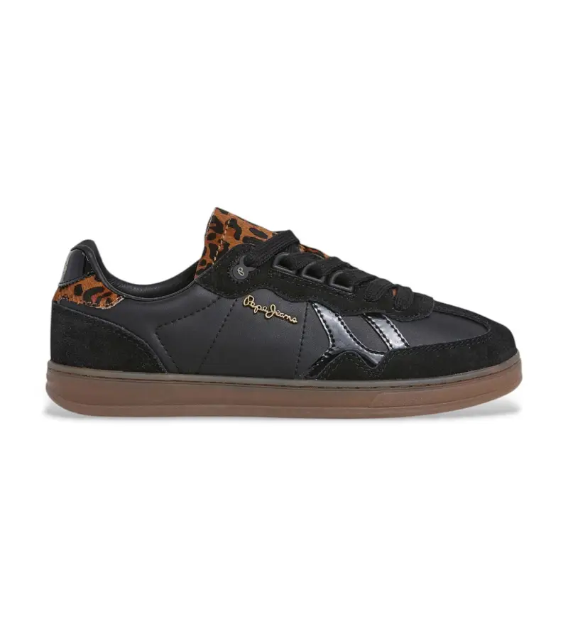 per donna. PLS000009 Sneakers Ball Night in pelle nera (36), Nero, Basso, Stringhe, Casual
