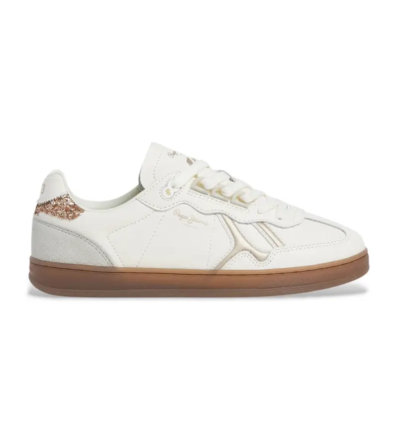 per donna. PLS000014 Sneakers Ball Basic in pelle bianca (39), Bianco, Basso, Stringhe, Casual