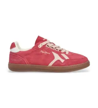 per donna PLS000025 Sneakers Ball Retro in pelle rossa (36), Rosso, Basso, Stringhe, Casual