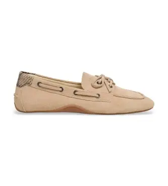 per donna PLS100010 Scarpe in pelle beige Noa Star (36), Marrone, Basso, Camoscio, Stringhe, Casual