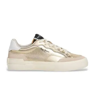 per donna PLS300012 Sneakers dorate Milanlow (37), Oro, Basso, Stringhe, Casual Pelle