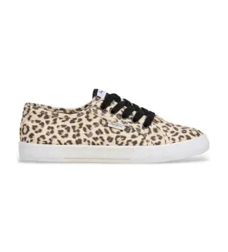 per donna PLS300023 Sneakers beige Brady Leo (36), Tessuto, Basso, Stringhe, Casual, Animal Print