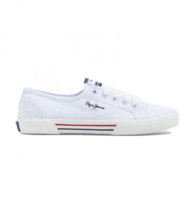 per donna PLS31287 Sneakers Brady Basic di colore bianco azzurrato (36), Tessuto, Basso, Stringhe, Casual