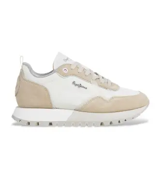 per donna PLS400002 Sneakers Ari Soft in pelle beige (37), Basso, Stringhe, Casual