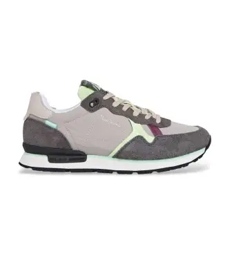 per donna PLS400006 Sneakers Brit Air grigie (37), Basso, Stringhe, Casual, Grigio Pelle