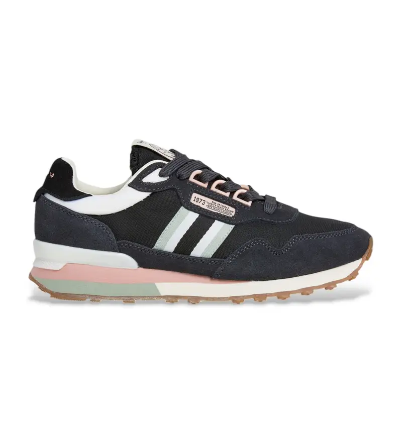 per donna. PLS400010 Sneakers in pelle nera Kingston College (39), Nero, Basso, Stringhe, Casual