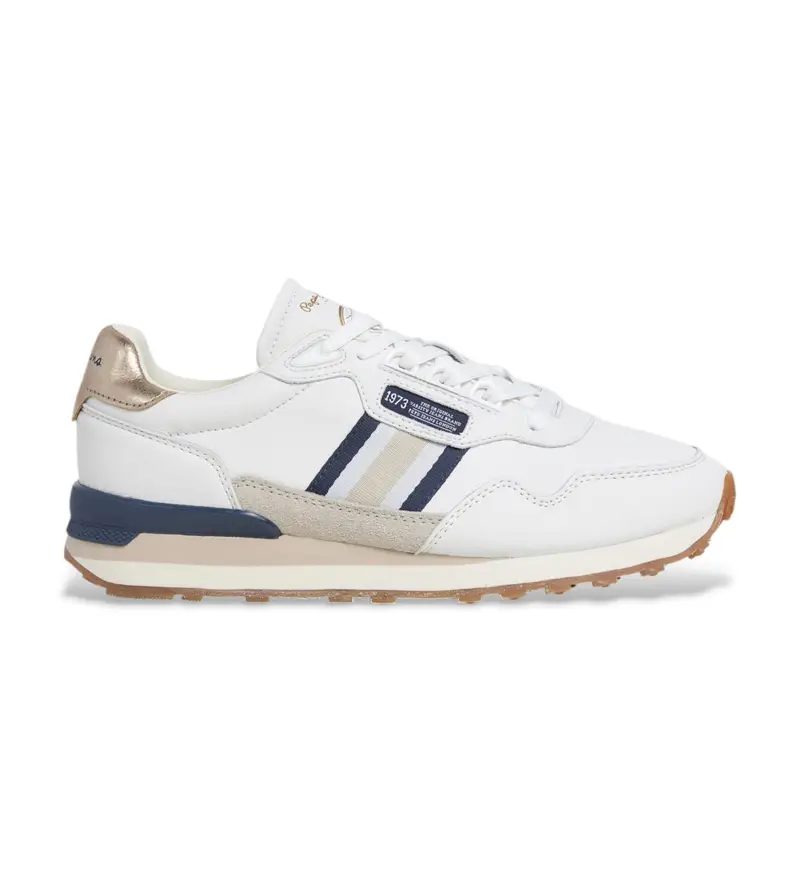 per donna. PLS400011 Sneakers Kingston Nature in pelle bianca (36), Bianco, Basso, Stringhe, Casual