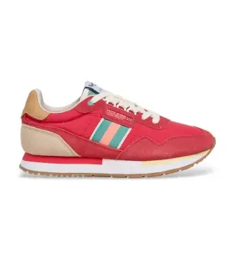 per donna PLS400020 Sneakers in pelle rosa Aiden Tape (37), Rosso, Basso, Stringhe, Casual