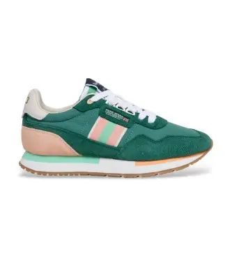 per donna PLS400020 Sneakers in pelle verde Aiden Tape (38), Basso, Stringhe, Casual