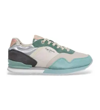 per donna PLS400024 Sneakers multicolor London Sea (36), Basso, Stringhe, Casual, Verde