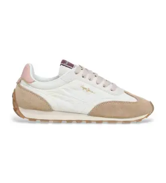 per donna PLS400030 Sneakers Jane Subtle, bianche e beige (40), Bianco, Basso, Stringhe, Casual
