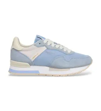 per donna PLS400033 Sneakers Hailon Basic in pelle blu (36), Basso, Stringhe, Casual