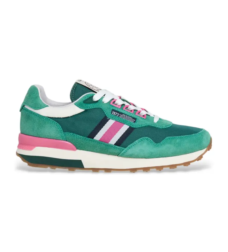 per donna. PLS40033 Sneakers in pelle verde Kingston Heritage (36), Basso, Camoscio, Stringhe, Casual