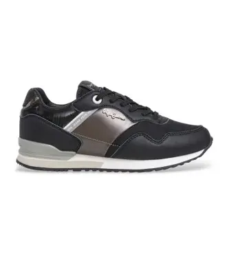 per donna PLS40046 Sneakers nere London Shine (36), Nero, Basso, Stringhe, Casual