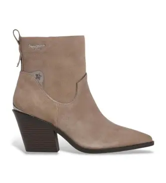 per donna PLS500014 Stivaletti in pelle beige Gina Smart (38), 3 a 5cm, Cerniera, Casual