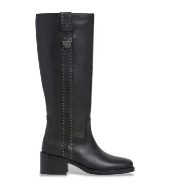 per donna PLS500018 Stivali in pelle nera Sandy Only (37), Nero, 3 a 5cm, Nessuno, Casual