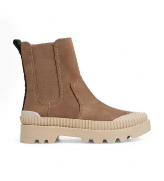 per donna PLS50539 Stivaletti alti Ascot in pelle marrone (39), Basso, Camoscio, Nessuno, Casual