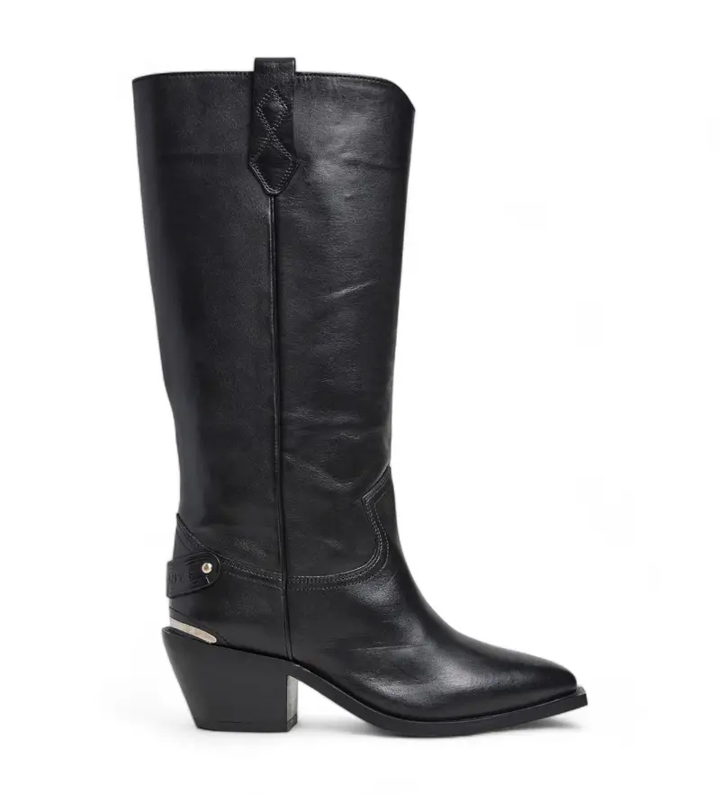 per donna. PLS50568 Aprile Stivali in pelle nera neutra (36), Nero, 5 a 8cm, Nessuno, Casual