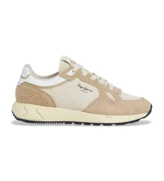 per donna PLS600009 Sneakers in pelle beige Marlon Vibe (37), Basso, Stringhe, Casual