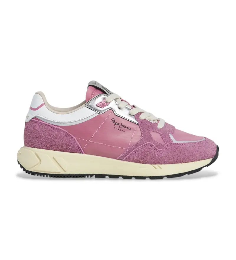 per donna. PLS600010 Sneakers in pelle metallizzata rosa Marlon (40), Basso, 1 a 3 cm, Stringhe, Casual