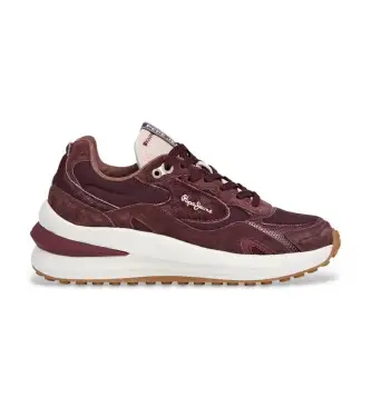 per donna PLS600035 Sneakers in pelle bordeaux Winslow Fierce (36), 1 a 3 cm, Stringhe, Casual, Granata