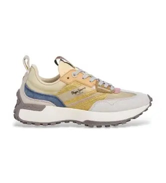 per donna PLS600043 Sneakers Lucky in pelle beige traslucida (36), Basso, Stringhe, Casual