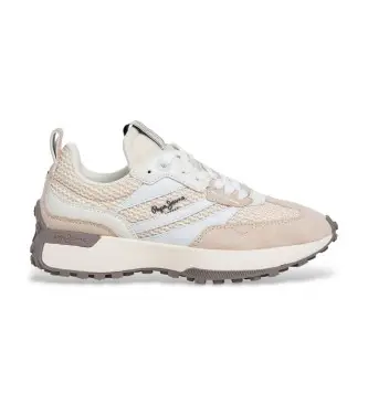 per donna PLS600046 Sneakers beige lavorate a maglia Lucky (36), Basso, Stringhe, Casual