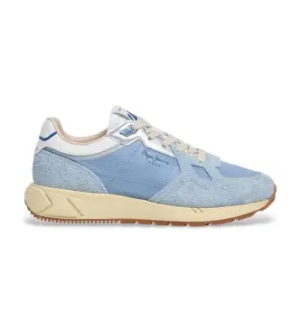per donna PLS600047 Sneakers in pelle blu Marlon Life (37), Basso, Stringhe, Casual