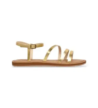 per donna PLS700018 Sandali dorati Rio Sand (39), Oro, Basso, Fibbia, Casual
