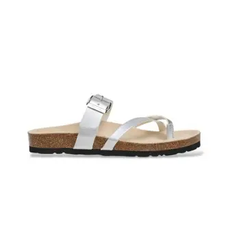 per donna PLS800001 Sandali Oban Cool in argento (36), Basso, 1 a 3 cm, Nessuno, Casual