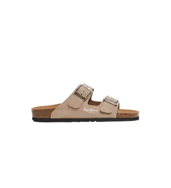 per donna PLS80009 Sandali Oban in pelle beige (37), Basso, Nessuno, Casual