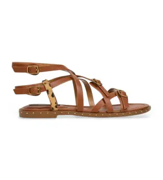 per donna PLS900015 Sandali marroni Dyana Straps (36), Marrone, Basso, Fibbia, Casual