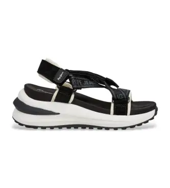 per donna PLS900025 Sandali neri morbidi Winslove (41), Nero, 3 a 5cm, Velcro, Casual