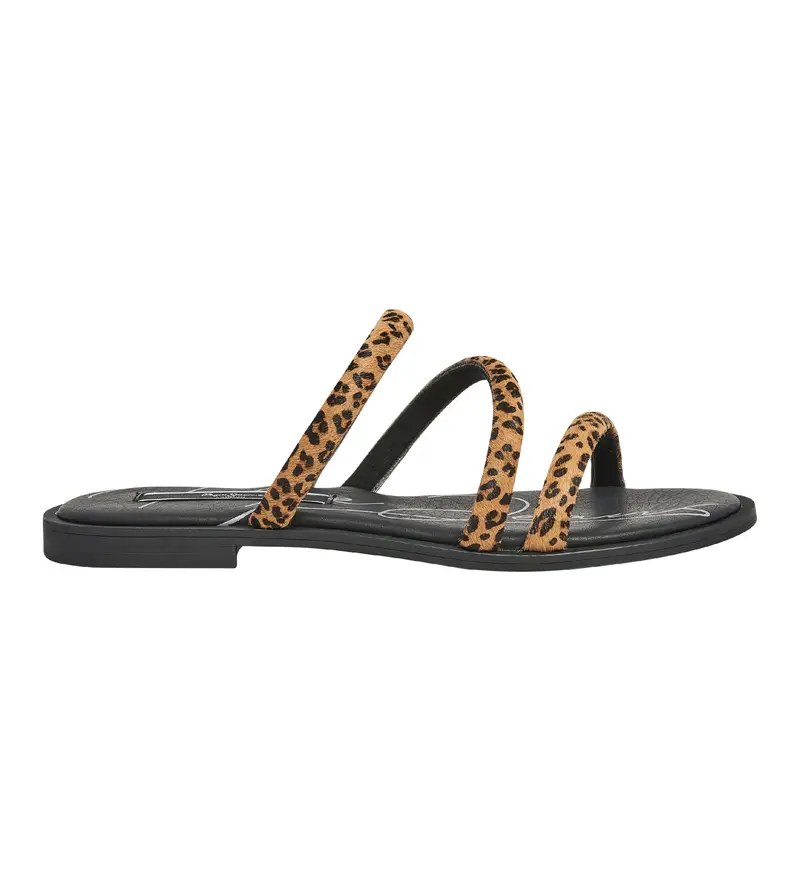 per donna PLS90646 Sandali in pelle marrone Hayes Wild (36), Basso, Nessuno, Casual, Animal Print, Sostenibile
