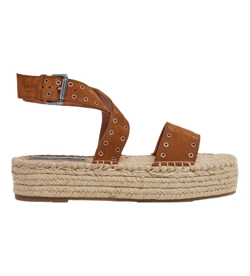 per donna PLS90657 Sandali Tracy in pelle marrone antico (36), 3 a 5cm, Fibbia, Casual