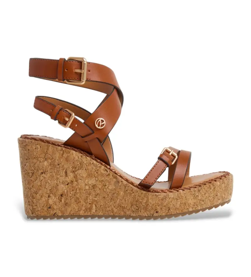 per donna PLS90687 Sandali Wayna marroni (39), Marrone, 5 a 8cm, Fibbia, Casual Naturale