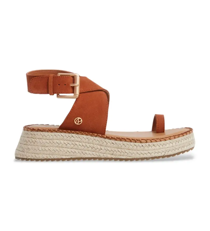 per donna PLS90688 Sandali Kate in morbida pelle marrone (40), 3 a 5cm, Fibbia, Casual