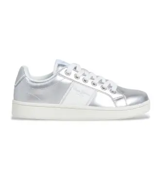 per donna/ragazza PGS000005 Sneakers Player Shine argento (38), Basso, Stringhe, Casual, moda per bambini