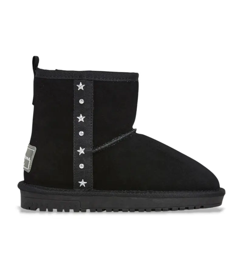 per donna/ragazza. PGS500005 Stivaletti Diss Rock in pelle nera (32), Nero, Basso, Nessuno, Casual, moda per bambini