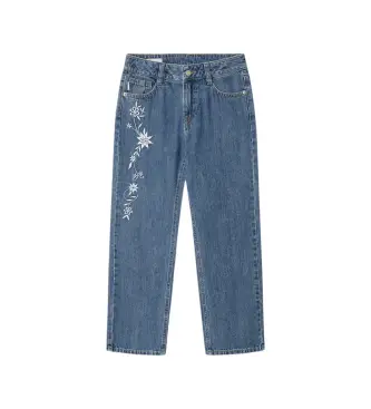 per ragazza PG2000014 Jeans dritti Robyne con stampa floreale blu (12años= 152cm), Casual, Cotone, Denim, moda per bambini Blu medio