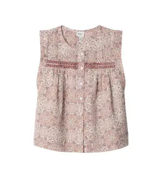 per ragazza PG3000013 Camicetta Ella, bianco crema (4años= 80cm), Casual, Cotone, Senza maniche / cinghie, moda per bambini