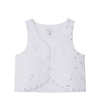 per ragazza PG4000024 Gilet bianco agrifoglio (10Años= 140cm), Casual, Cotone, moda per bambini