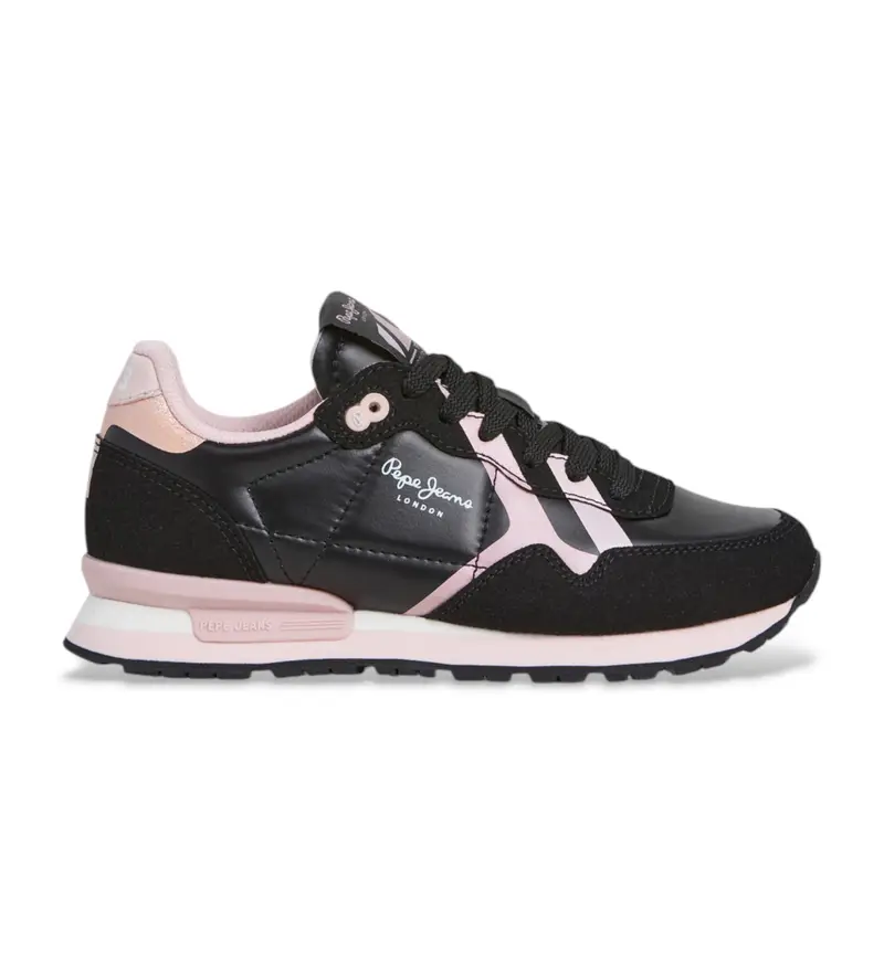 per ragazza. PGS400004 Sneakers nere Brit Elite (32), Nero, Basso, Stringhe, Casual, moda per bambini