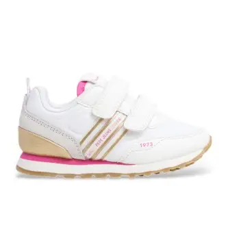 per ragazza PGS40012 Sneakers bianche Dublino (28), Bianco, Basso, Velcro, Casual, moda per bambini